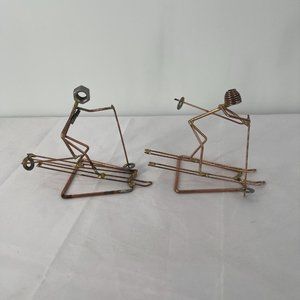 HANDMADE COPPER WIRE‎ & BOLT SKI FIGURES